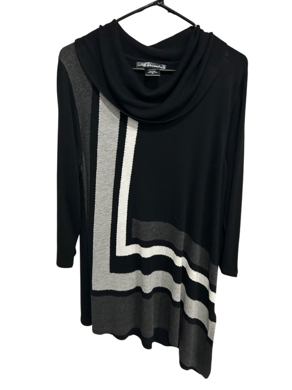 United States Sweaters Black Asymmetrical Tunic Size XL Art Avant Garde
